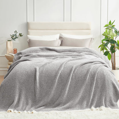 Snuggle Sac Buttery Ivory Throw Blanket for Couch, Reversible Super Soft Knitted Blankets, Warm Cozy Knit Fuzzy Plush Lightweight Throws Dupes for Sofa, Bed, Picnic, Ivory, 50 x 60 inches