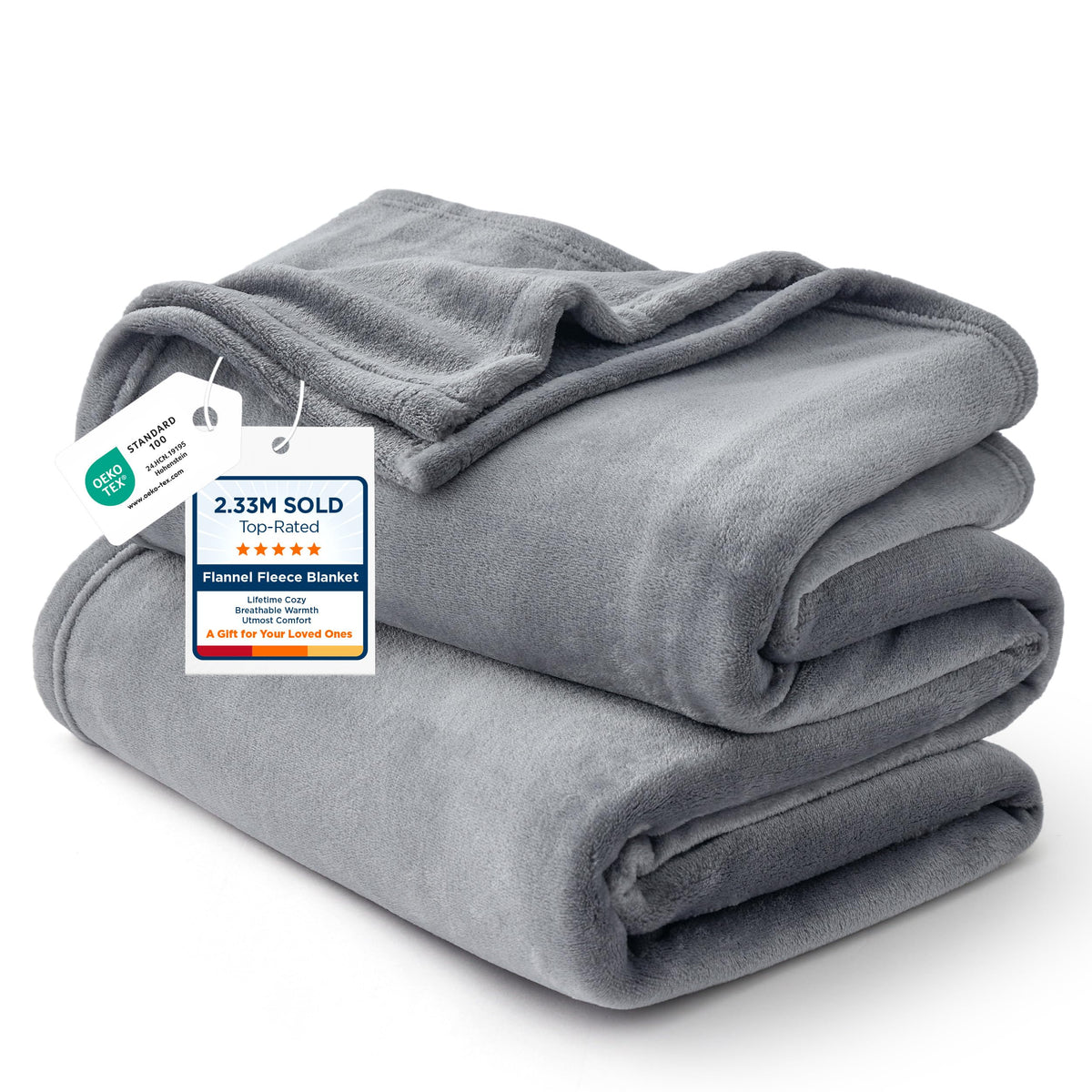 Bedsure Soft Cozy Warm Fleece Bed Blanket Queen Size Navy 90"x90"