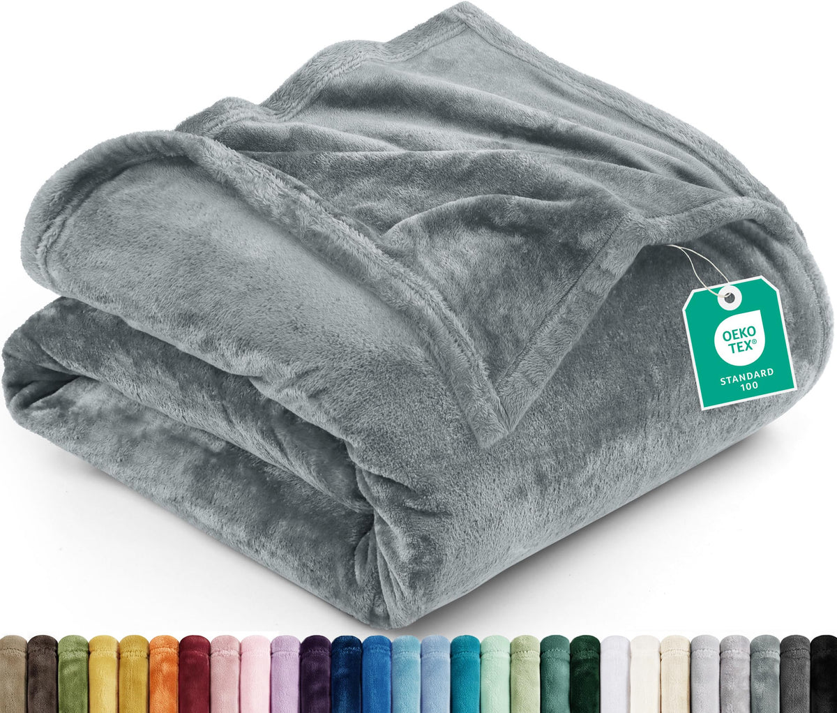Utopia Bedding Ultra Soft Fleece Bed Blanket Queen Size Purple (90x90 Inch)