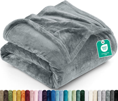 Utopia Bedding Ultra Soft Fleece Bed Blanket Twin Size Grey (60x80 Inches)