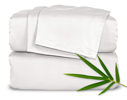King Sheets by Pure Bamboo, Genuine 100% Organic Viscose Derived from Bamboo Bed Sheet Set, Soft & Cooling, Double Stitching, 2 Year Quality Promise (King, White)