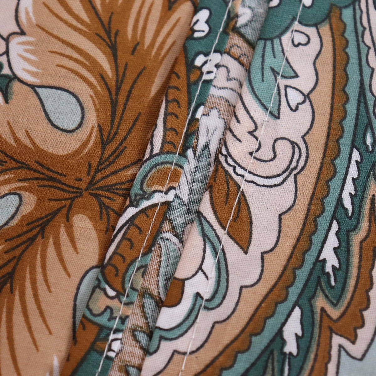 Soft Cotton Bedding Sheets for Home Brown Pattern Printed Queen Flat Sheets Only Luxury Breathable Top Sheet Machine Wash