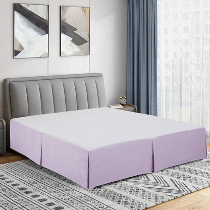 Cathay Home Queen Bed Skirt, 14" Drop Dust Ruffle, Blue Fog