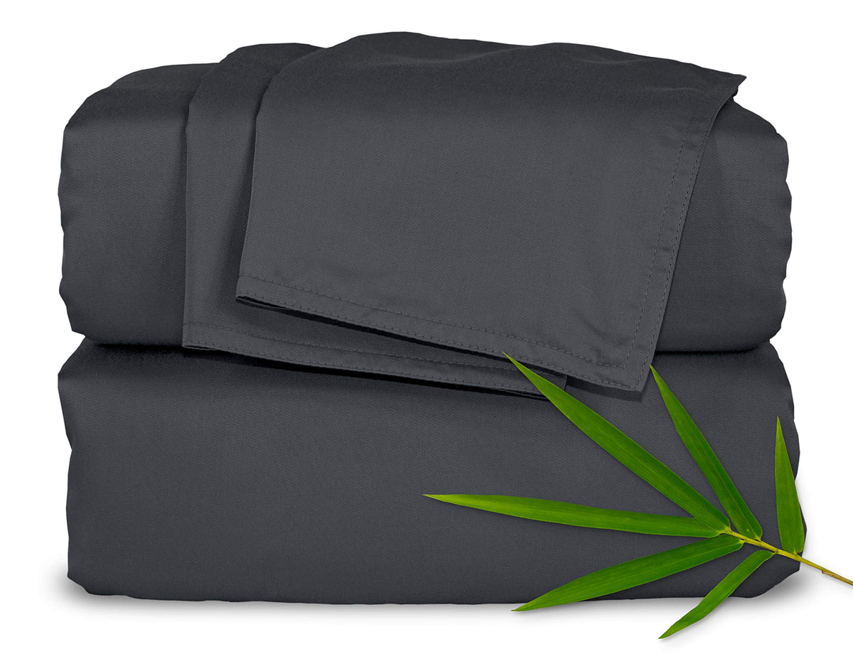 King Sheets by Pure Bamboo, Genuine 100% Organic Viscose Derived from Bamboo Bed Sheet Set, Soft & Cooling, Double Stitching, 2 Year Quality Promise (King, White)