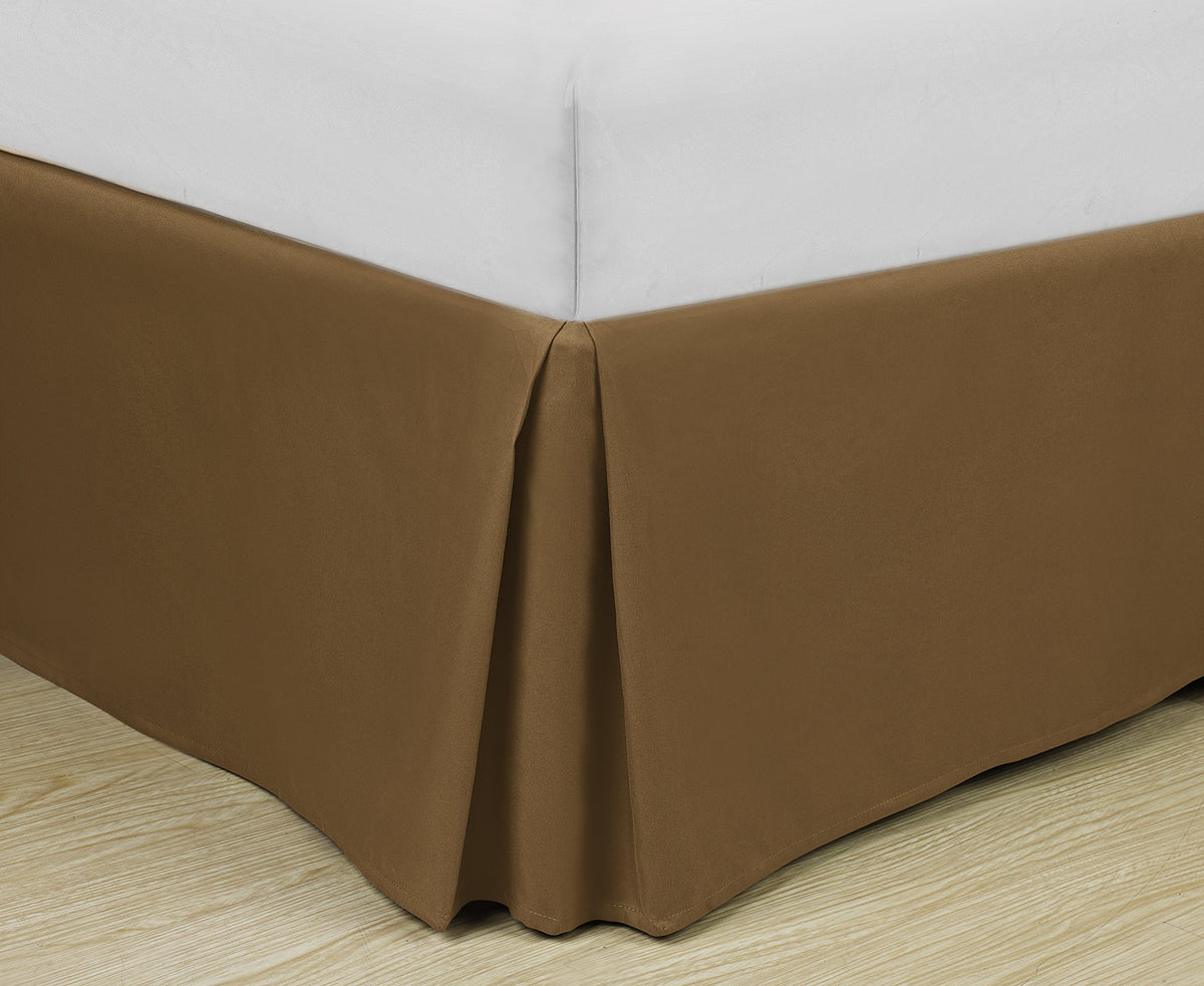Cathay Home Queen Bed Skirt, 14" Drop Dust Ruffle, Blue Fog