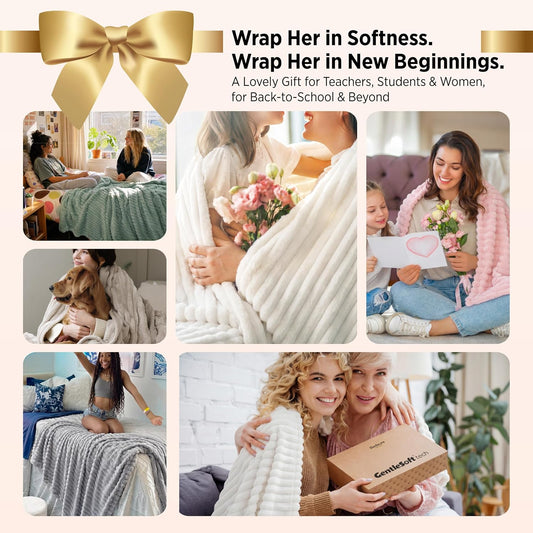 Bedsure Soft Beige Throw Blanket for Couch Decor Gifts 50"x60"