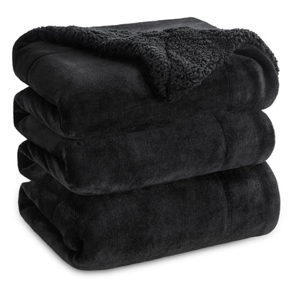 Bedsure GentleSoft Sherpa Fleece Throw Blanket for Couch, Non-Heated, Thick & Warm Cozy Comfort Blanket for Winter Fall, Soft Fuzzy Plush Throw Gifts for Women and Men, Grey, 50x60 Inches