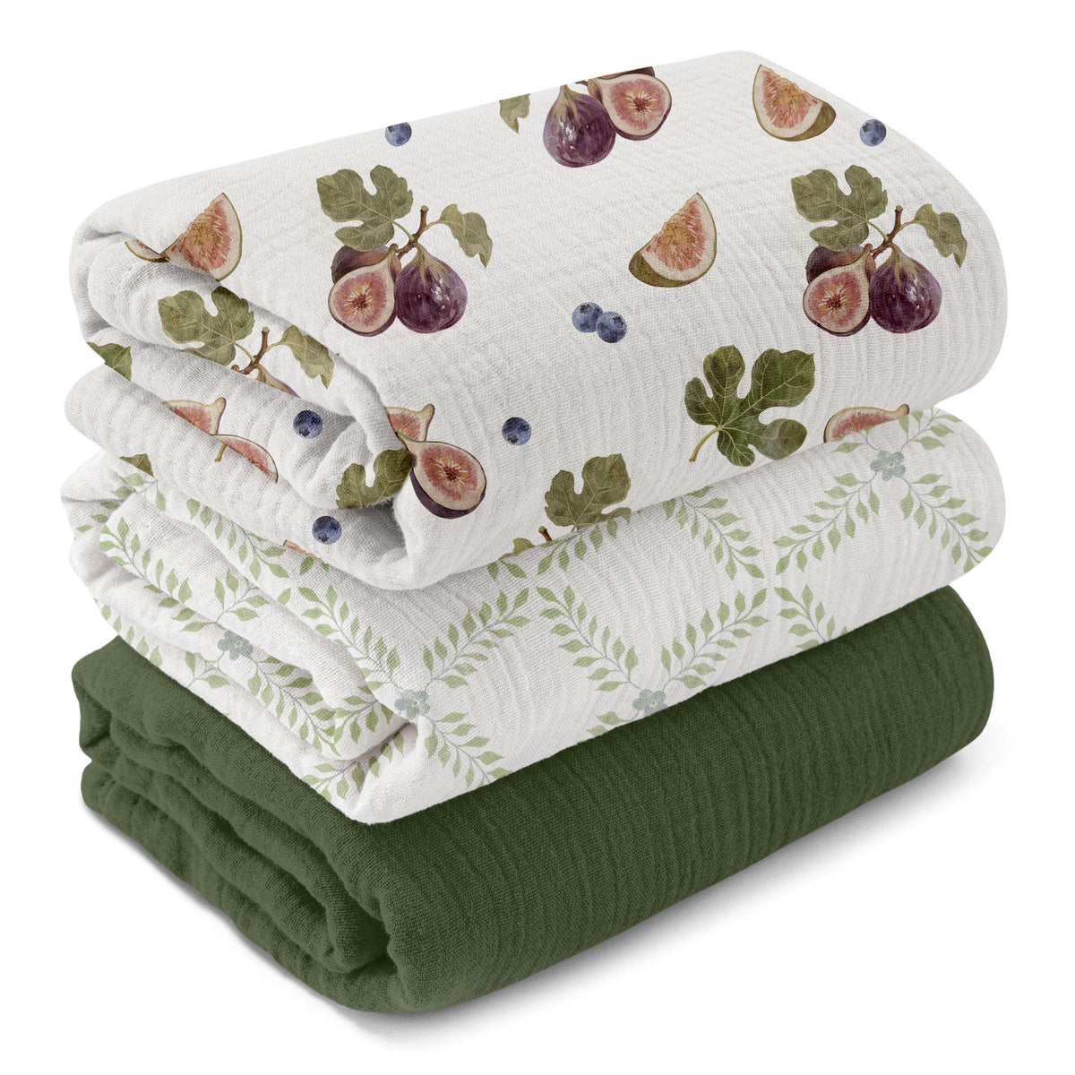 GLLQUEN BABY Muslin Swaddle Blankets for Newborn Boys, Large 40''x38''