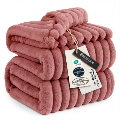 Bedsure Soft Queen Size Blanket for Bed Beige 90"x90"