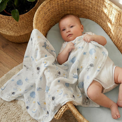 GLLQUEN BABY Receiving Blankets Boy Muslin Swaddle Blankets for Newborn