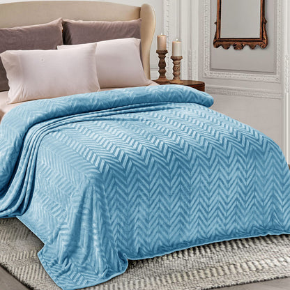Whale Flotilla Flannel Fleece Fall Bed Blanket Queen Size, Emerald Green