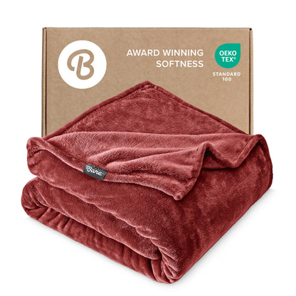 Bare Home Fleece Blanket Luxury Microplush (Full/Queen, Grey)