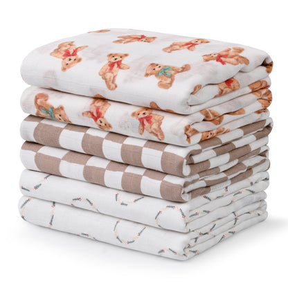 GLLQUEN BABY Receiving Blankets Boy Muslin Swaddle Blankets for Newborn