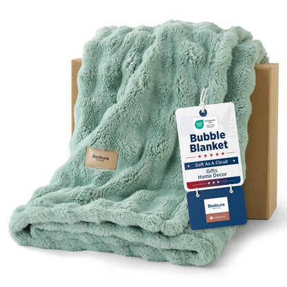 Bedsure Cloud Bubble Blanket, Soft Cozy Throw, Off White, 50"×60"