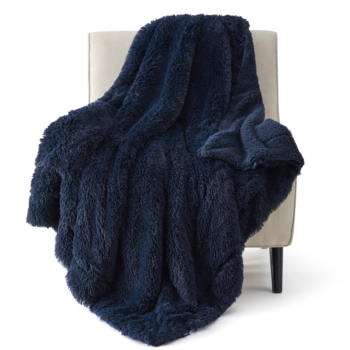 Bedsure Faux Fur Fluffy Fleece Sherpa Blanket Couch Throw Grey 50"x60"