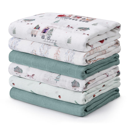 GLLQUEN BABY Receiving Blankets Boy Muslin Swaddle Blankets for Newborn