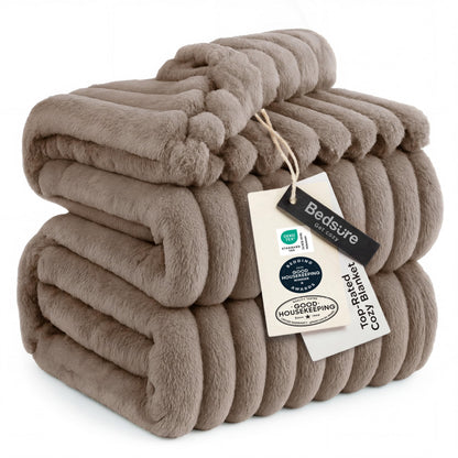 Bedsure Soft Beige Throw Blanket for Couch Decor Gifts 50"x60"