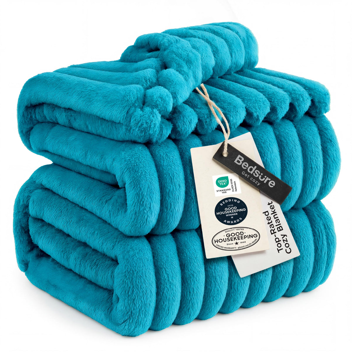 Bedsure Soft Queen Size Blanket for Bed Beige 90"x90"