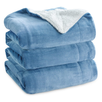 Bedsure GentleSoft Sherpa Fleece Queen Blankets for Bed, Non-Heated, Thick and Warm Throw for Women and Men, Soft Fuzzy Plush Comfort Queen Blanket for Winter, Grey, 90x90 Inches