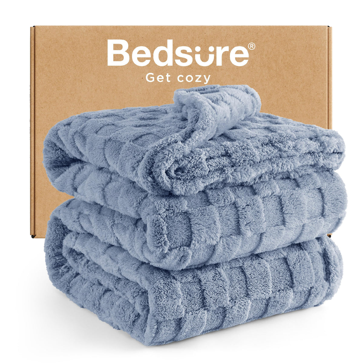 Bedsure Checkered Fleece Throw Blanket,Cute Home Decor,Sage Green,50"×60"