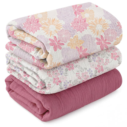 GLLQUEN BABY Muslin Swaddle Blankets for Newborn Boys, Large 40''x38''