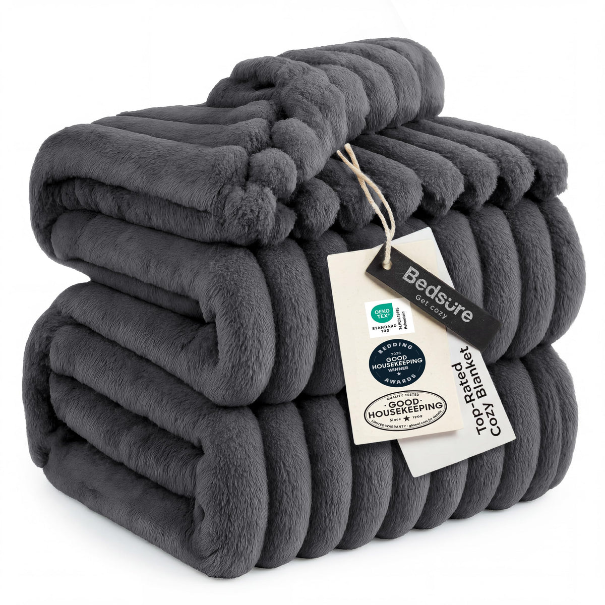 Bedsure Soft Queen Size Blanket for Bed Beige 90"x90"