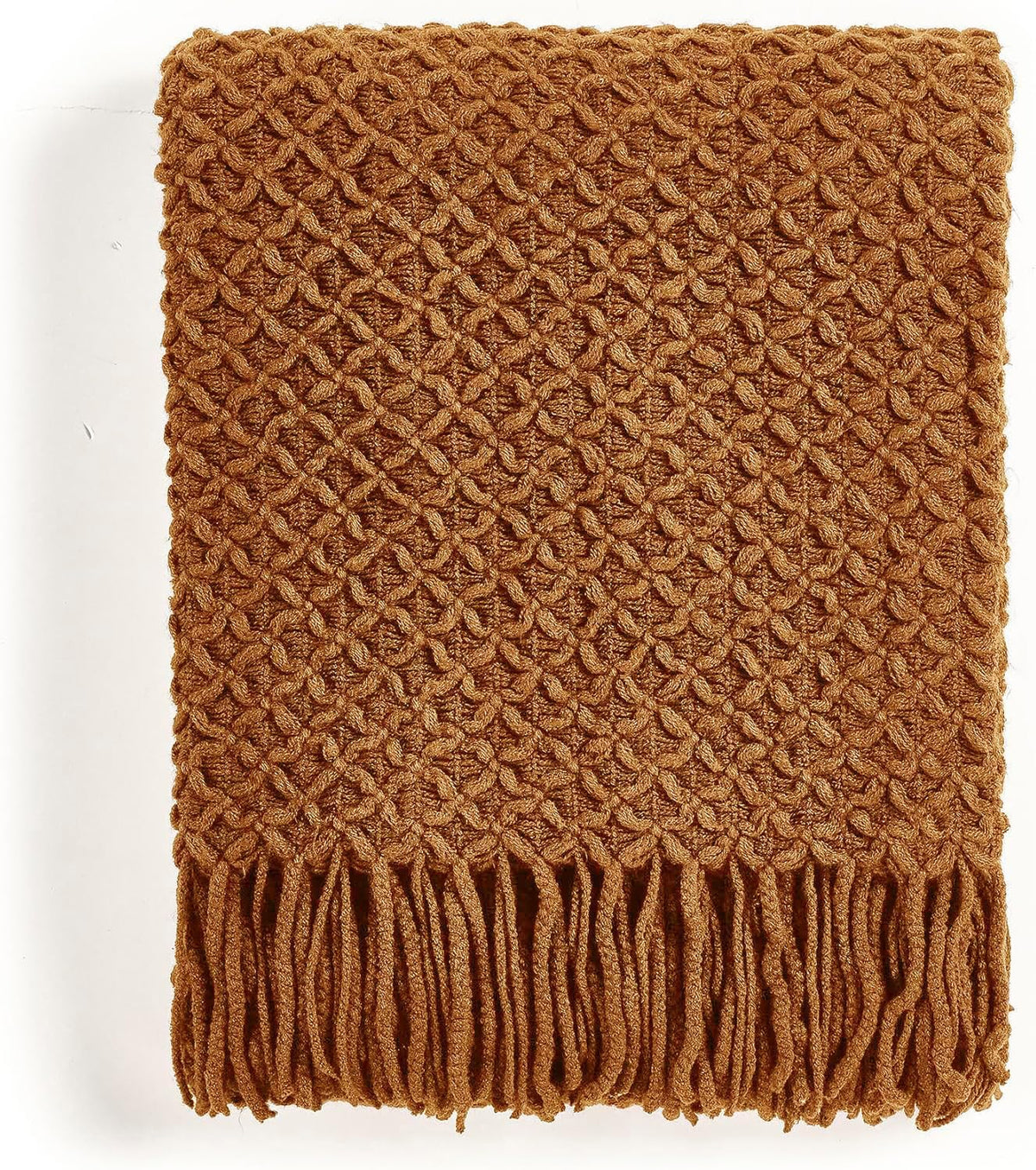 CREVENT Farmhouse Boho Knitted Throw Blanket for Couch Sofa Chair Bed Home Decoration, Soft Warm Cozy Light Weight for Spring Summer Fall (50''X60'' Sage Green)