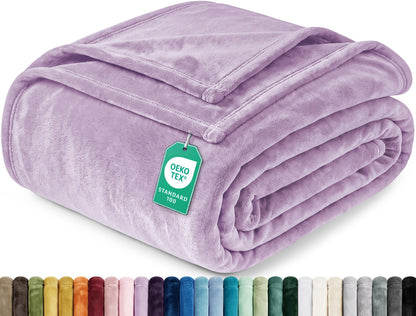 Soft Fleece Blanket for Bed Queen Size Cool Grey (90x90 Inch)