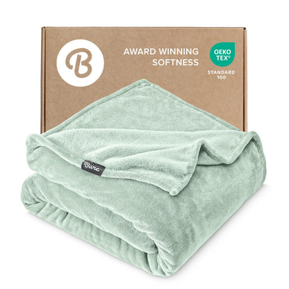 Bare Home Fleece Blanket Luxury Microplush (Full/Queen, Grey)