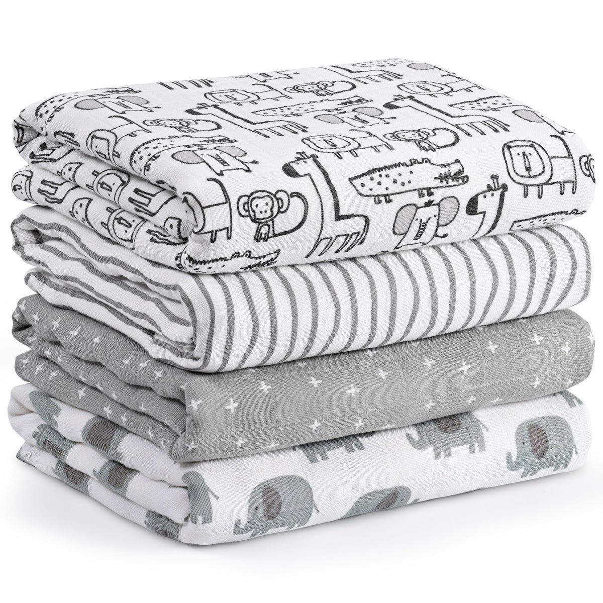Muslin Swaddle Blankets for Newborn, Cotton Receiving Blanket