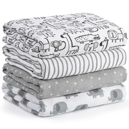 Muslin Swaddle Blankets for Newborn, Cotton Receiving Blanket