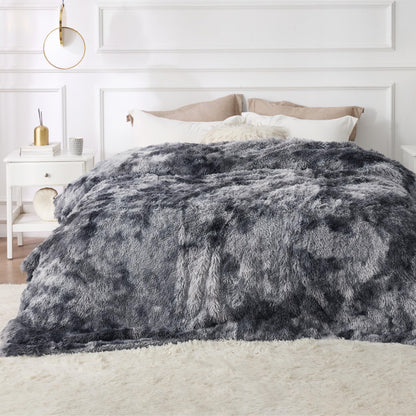Bedsure Faux Fur Fluffy Fleece Sherpa Blanket Couch Throw Grey 50"x60"
