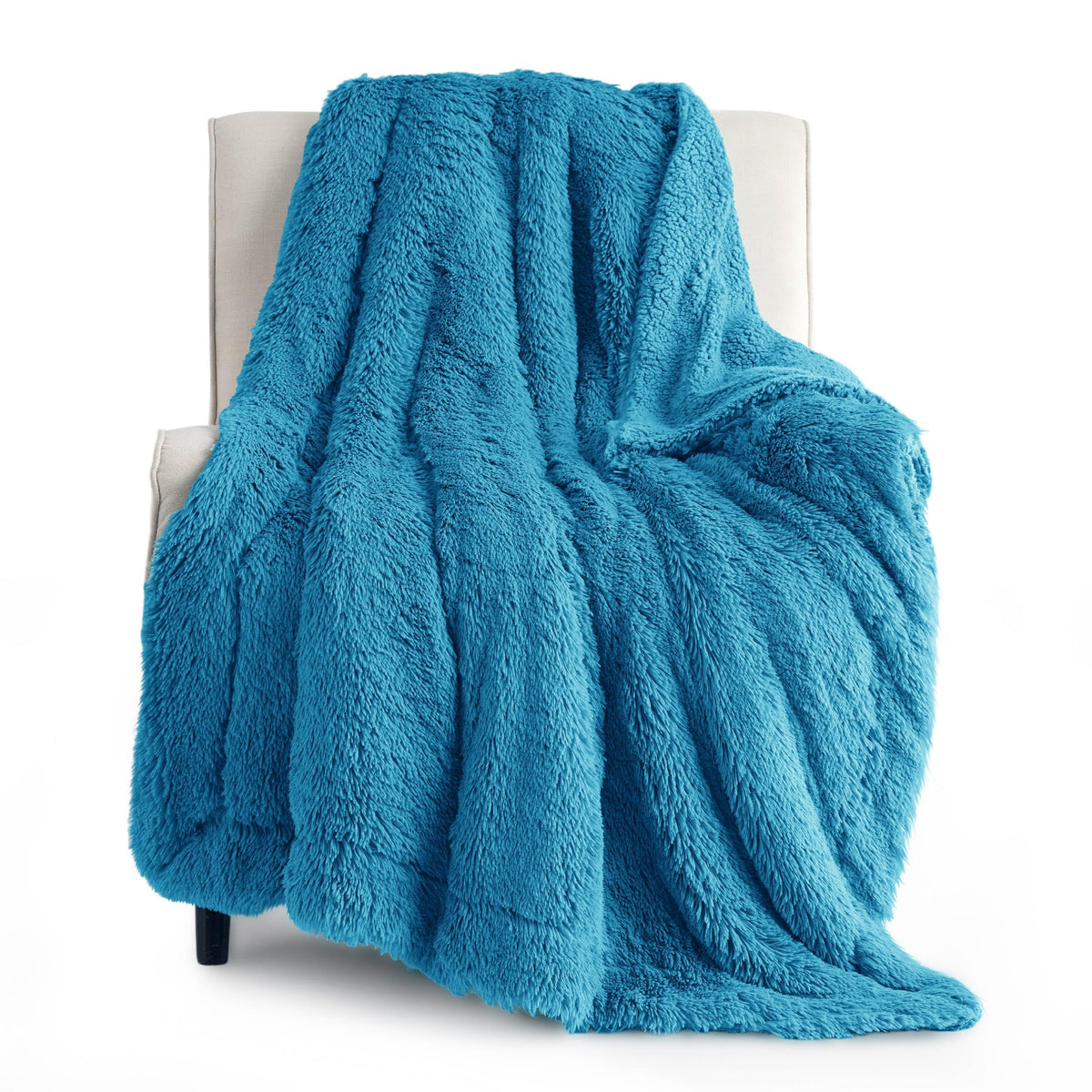 Bedsure Faux Fur Fluffy Fleece Sherpa Blanket Couch Throw Grey 50"x60"