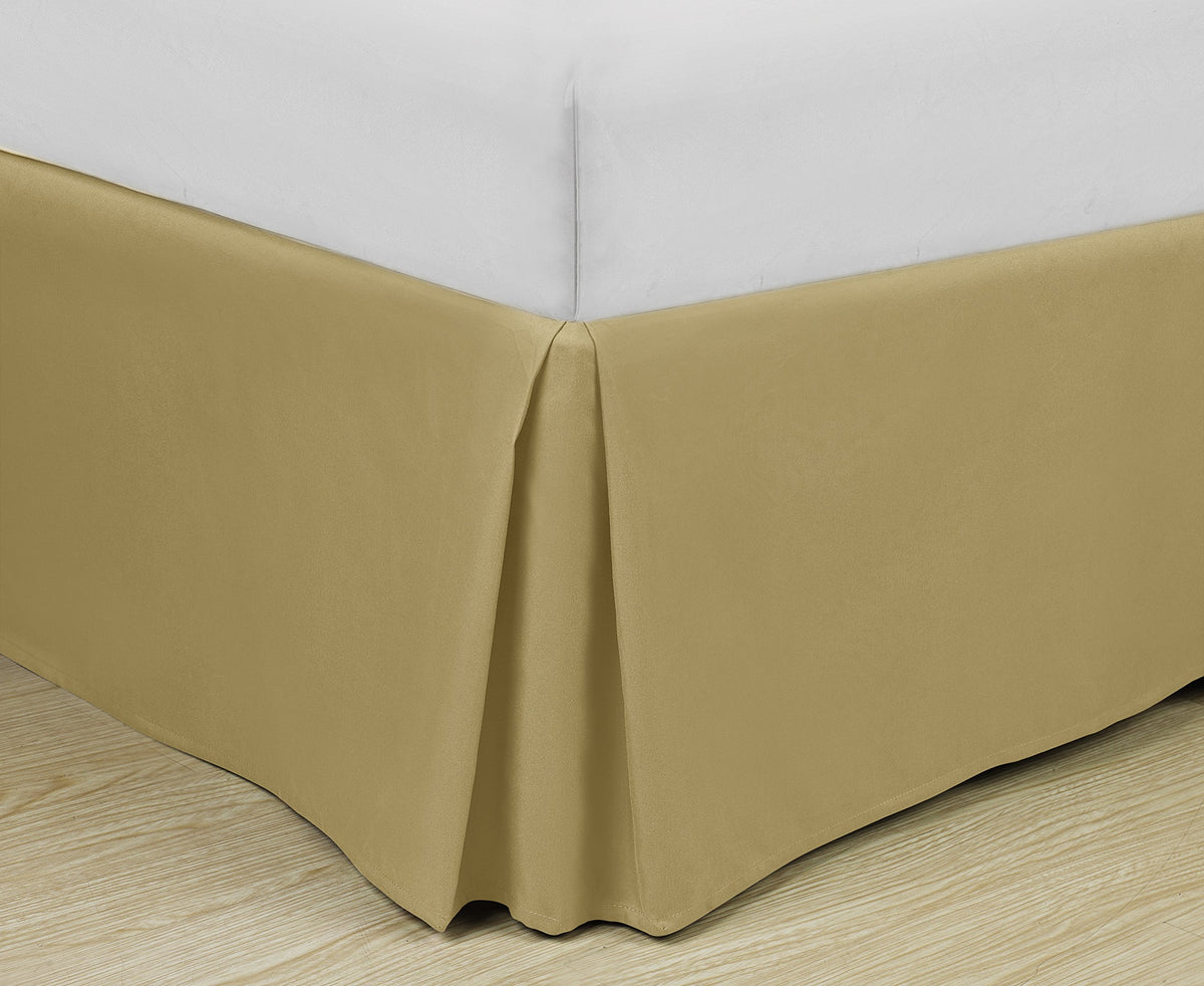Cathay Home Queen Bed Skirt, 14" Drop Dust Ruffle, Blue Fog