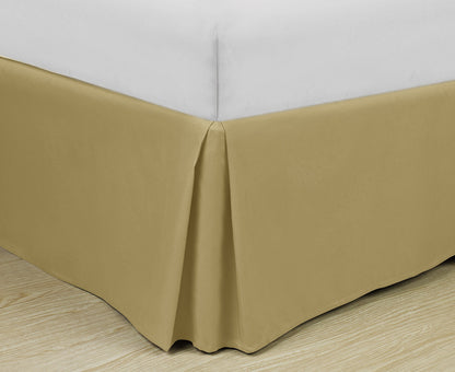 Cathay Home Queen Bed Skirt, 14" Drop Dust Ruffle, Blue Fog