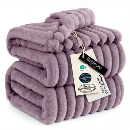 Bedsure Soft Queen Size Blanket for Bed Beige 90"x90"