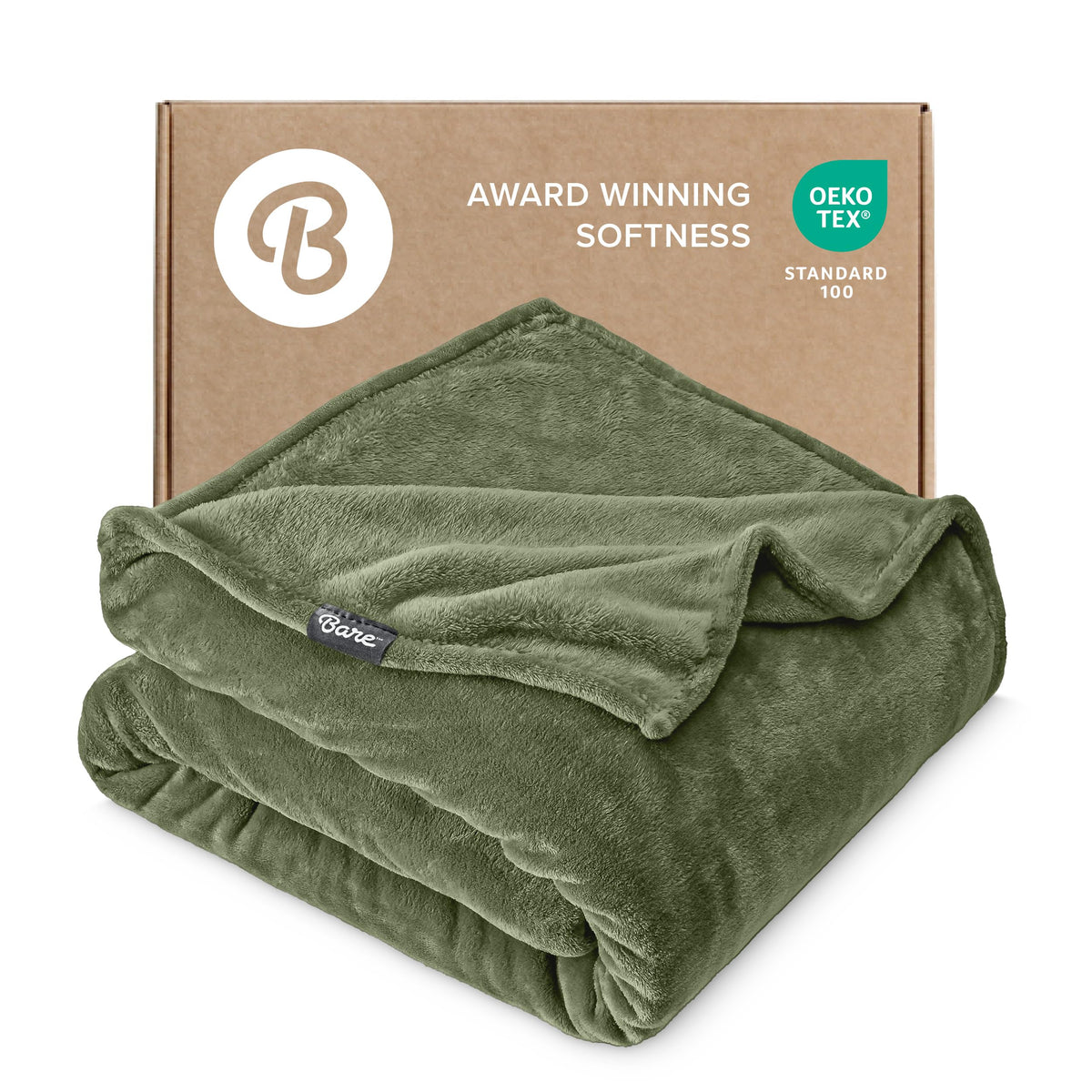 Bare Home Fleece Blanket Luxury Microplush (Full/Queen, Grey)