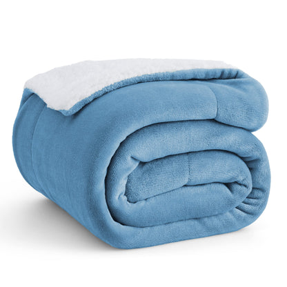 Bedsure GentleSoft Sherpa Fleece Queen Blankets for Bed, Non-Heated, Thick and Warm Throw for Women and Men, Soft Fuzzy Plush Comfort Queen Blanket for Winter, Grey, 90x90 Inches