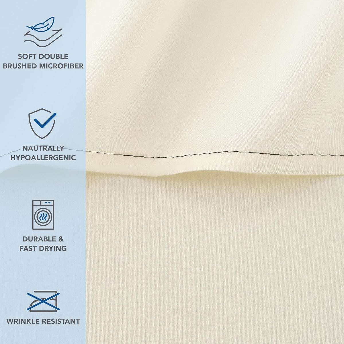 Arkwright Bulk Twin Flat Sheets - Pack of 6 - Soft Brushed Microfiber Hypoallergenic Top Sheet only with Wrinkle Resistant, Bedding Essentials for Hosts and Hotels, Ivory