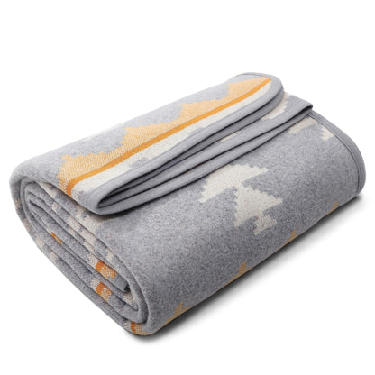 ACUSHLA Merino Wool Camping Blanket Warm Outdoor Travel Throw,Morocco Grey