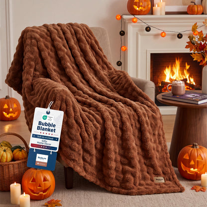 Bedsure Cloud Bubble Blanket, Soft Cozy Throw, Off White, 50"×60"