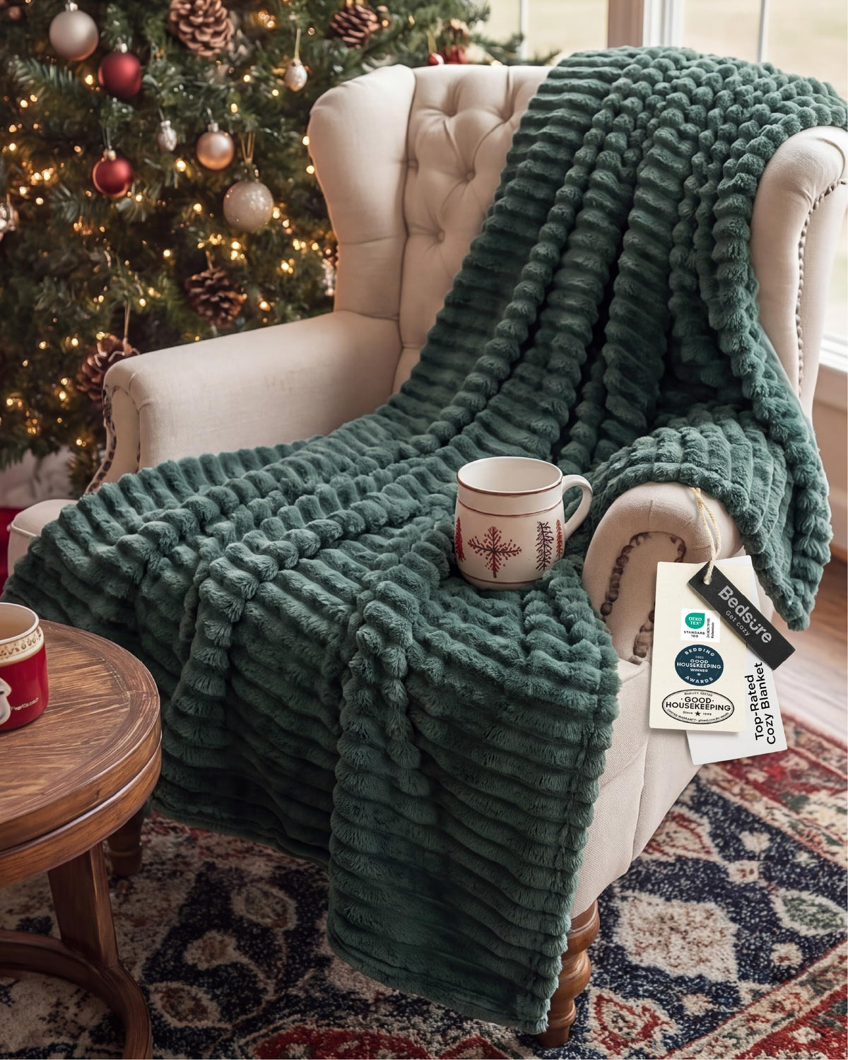 Bedsure Soft Beige Throw Blanket for Couch Decor Gifts 50"x60"