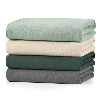 Muslin Swaddle Blankets for Newborn, 3 Pack Breathable Soft Receiving Blanket, Large 38 x 40 inches Swaddle Wrap Burping Clothes, Essentials Infant Shower Items, Toddler Gift (Bright Colors)