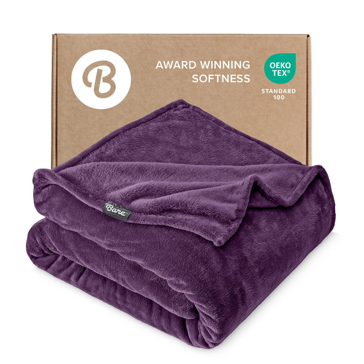 Bare Home Fleece Blanket Luxury Microplush (Full/Queen, Grey)