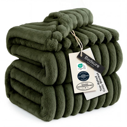 Bedsure Soft Queen Size Blanket for Bed Beige 90"x90"