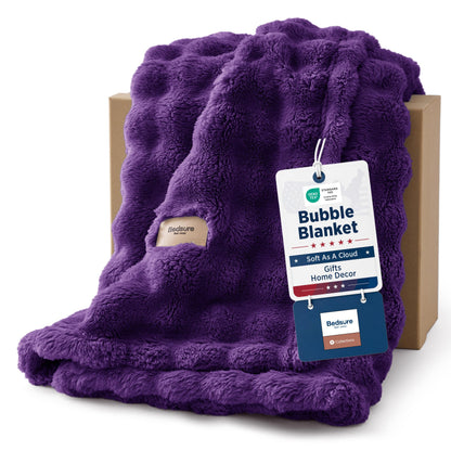 Bedsure Cloud Bubble Blanket, Soft Cozy Throw, Off White, 50"×60"