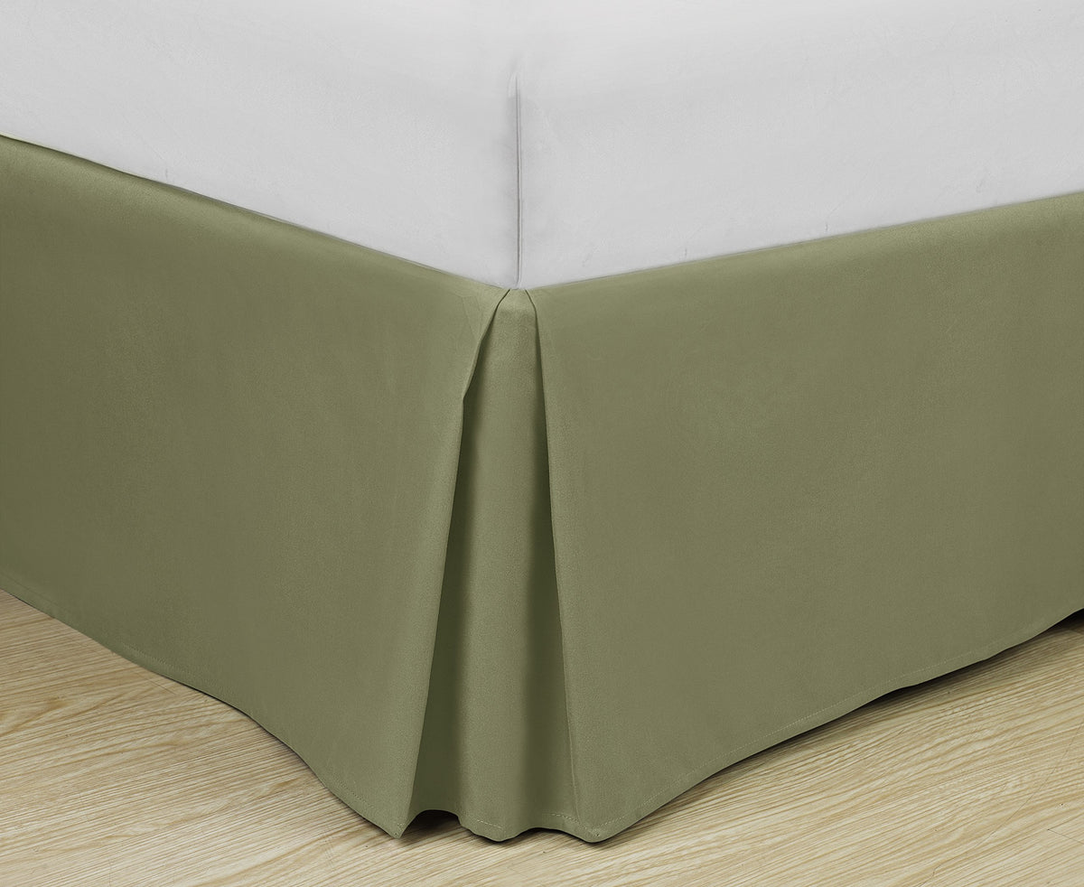 Cathay Home Queen Bed Skirt, 14" Drop Dust Ruffle, Blue Fog