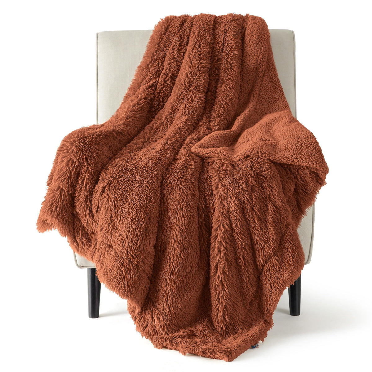 Bedsure Faux Fur Fluffy Fleece Sherpa Blanket Couch Throw Grey 50"x60"
