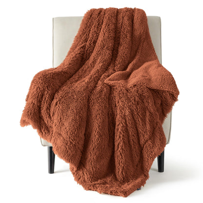 Bedsure Faux Fur Fluffy Fleece Sherpa Blanket Couch Throw Grey 50"x60"