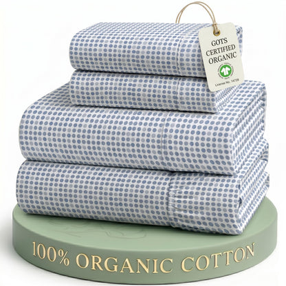 LANE LINEN Queen Sheets 100% Organic Cotton 4pc Percale Cooling - White